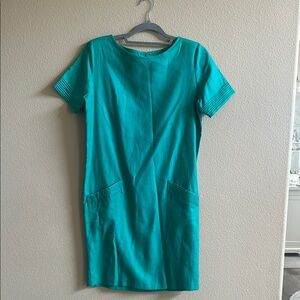 Outlander petites- Teal Linen dress